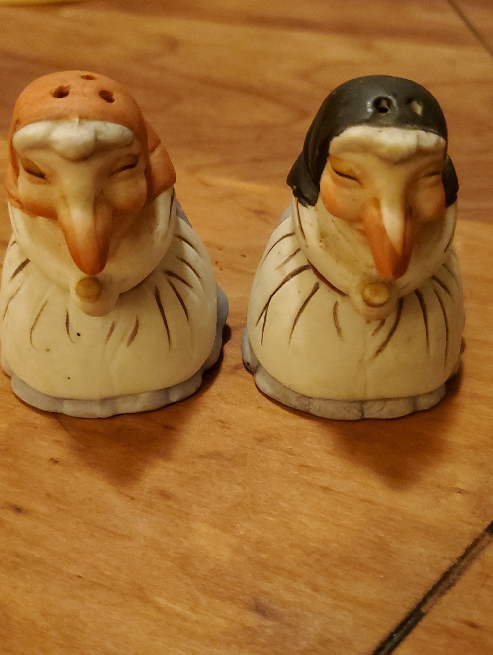 Vintage Salt And Pepper BABA YAGA 1981 ceramic Kitchen Witch